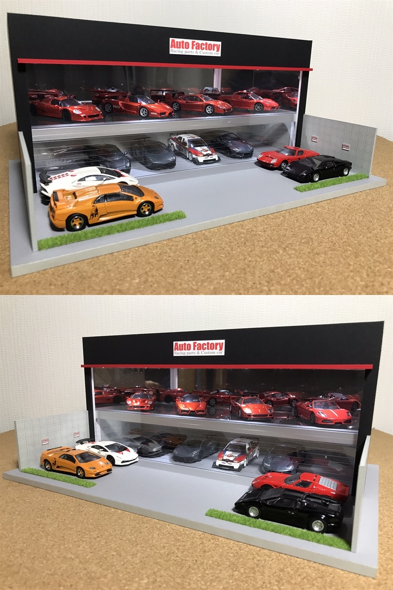 ミニカー用ジオラマ：1/64 カーディーラーⅡ（ブラック＆ダークグレー） ミニカー専用ジオラマ：1/64 カーディーラーⅡ（ブラック