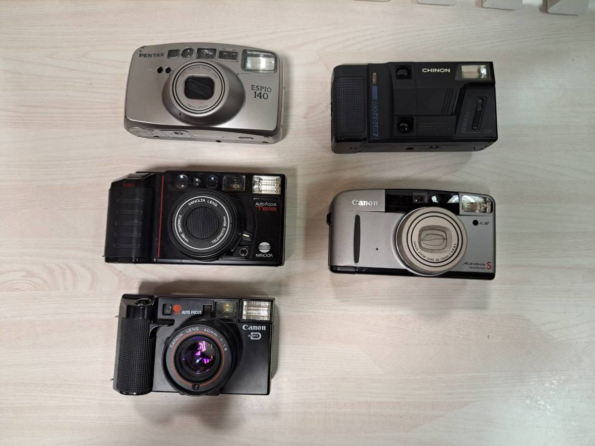 【ジャンク】フィルムカメラ　5台　まとめ売り　CANON　PENTAX　CHINON　MINOLTA　コンパクトカメラ