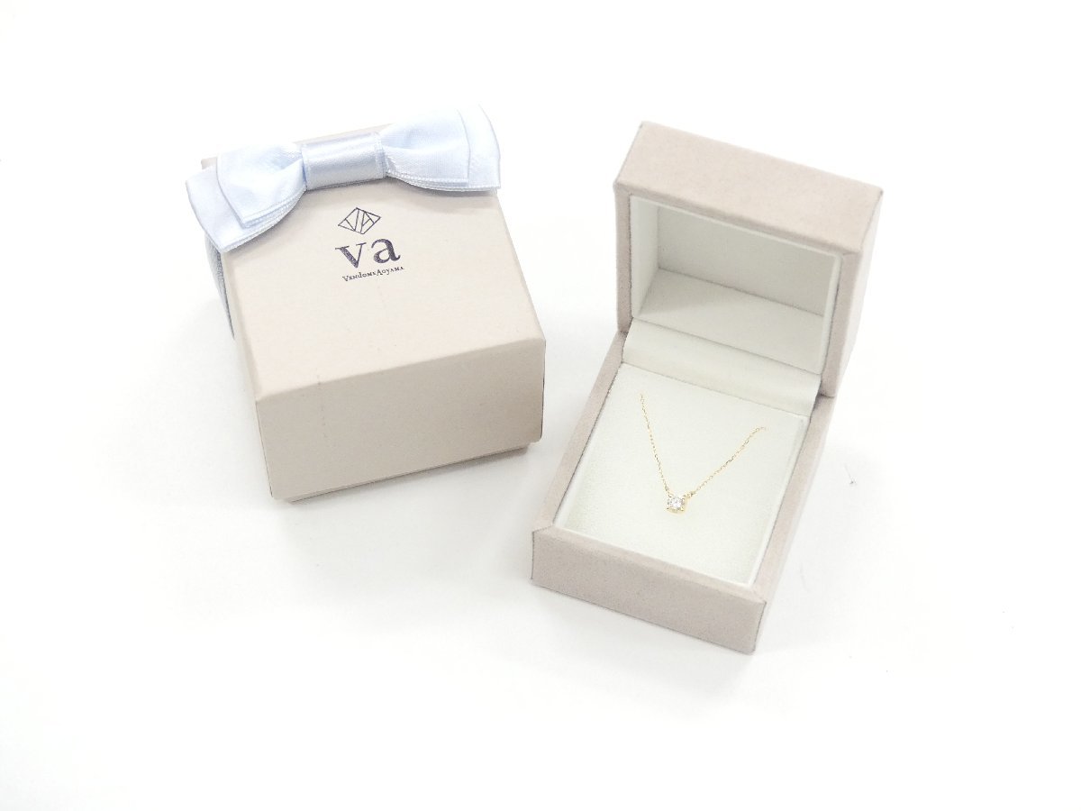VENDOME AOYAMA ダイヤモンドキャトルネックレス K18YG ダイヤ0.14ct 