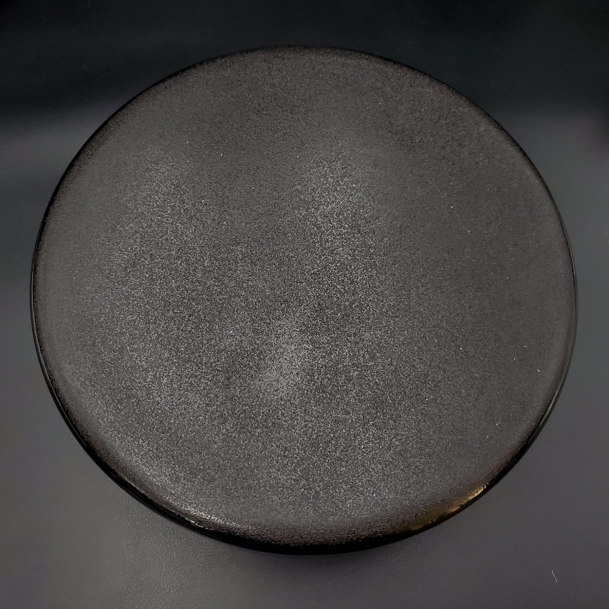 宝蔵】輪島塗 塗師/清斎 蒔絵師/静峰 合作 黒塗 内乾漆 唐子 茶櫃 径約