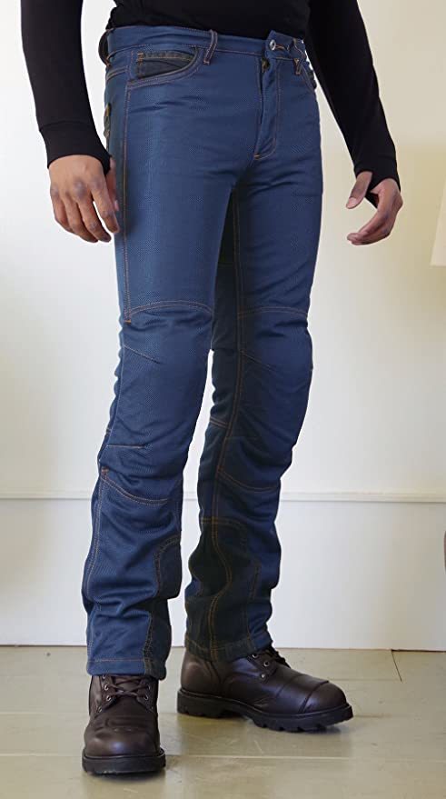 コミネ ライディングメッシュジーンズ インディゴブルー L WJ-740R 1157 春夏向け メッシュ素材 ストレッチ素材 プロテクター