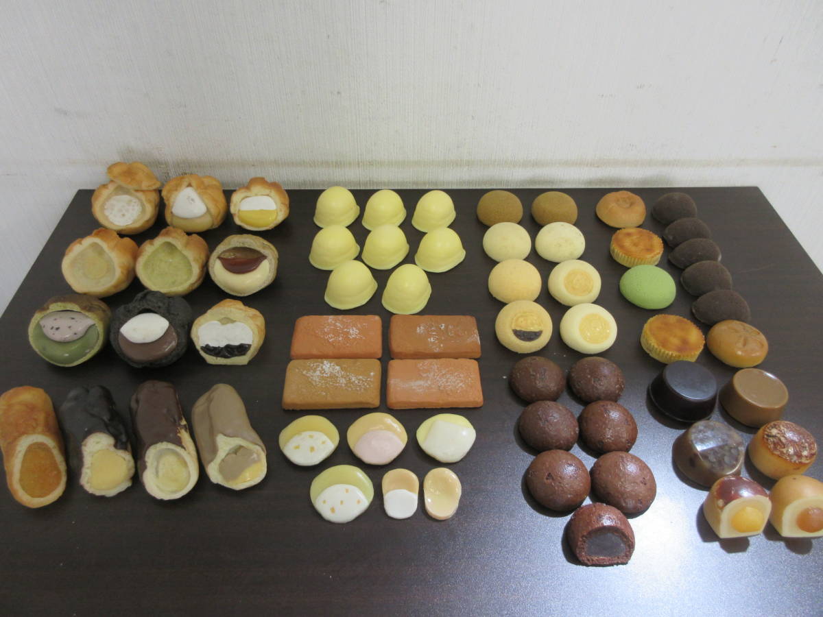 N-623【7-27】●3 食品サンプル 洋菓子 焼き菓子 和菓子 まとめて シュークリーム エクレア レモンケーキ クッキー 饅頭 水羊羹 他