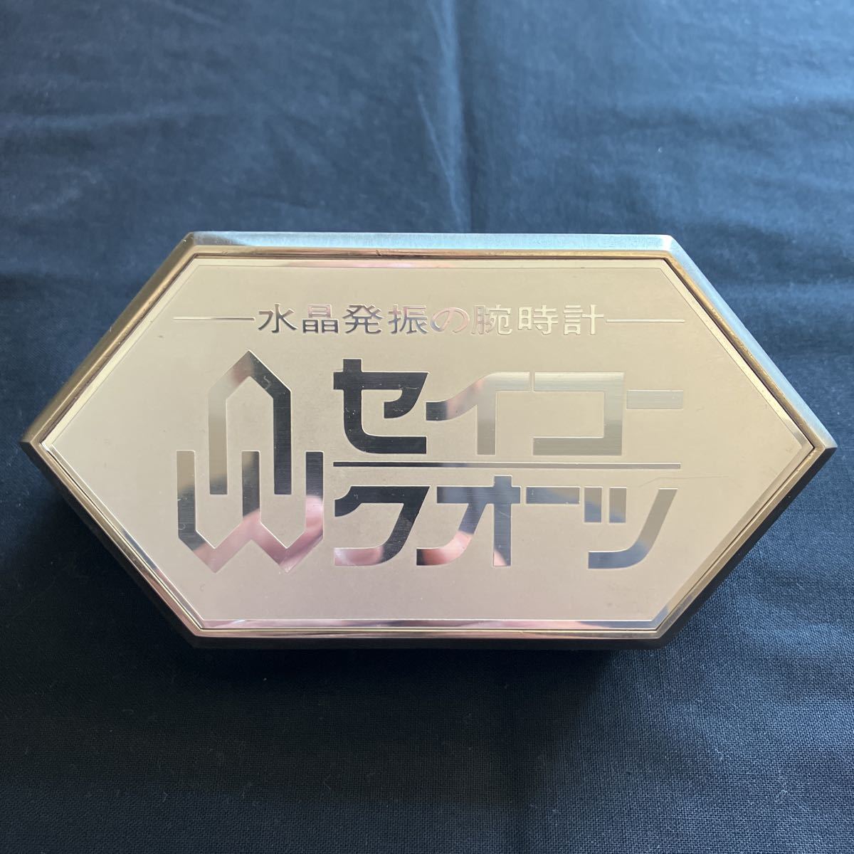 希少 70年代 当時物 SEIKO セイコー QUARTZ クオーツ 金属製 置物 