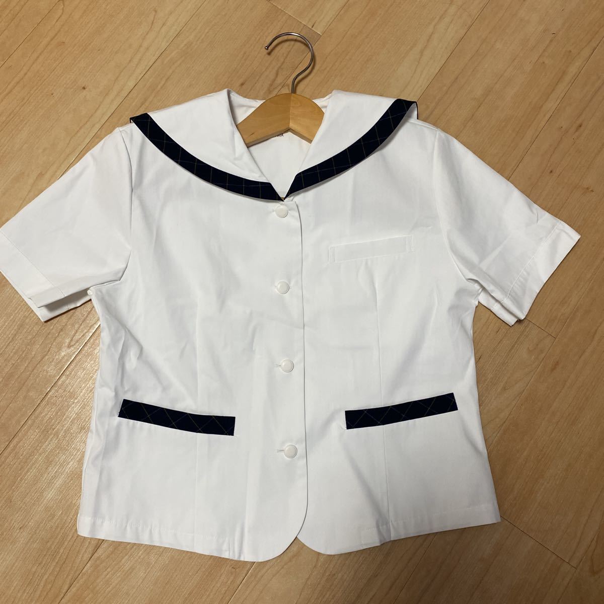 セーラー服上着 ホワイト 160A （arCONOMI セーラー服前開き上着 半袖 
