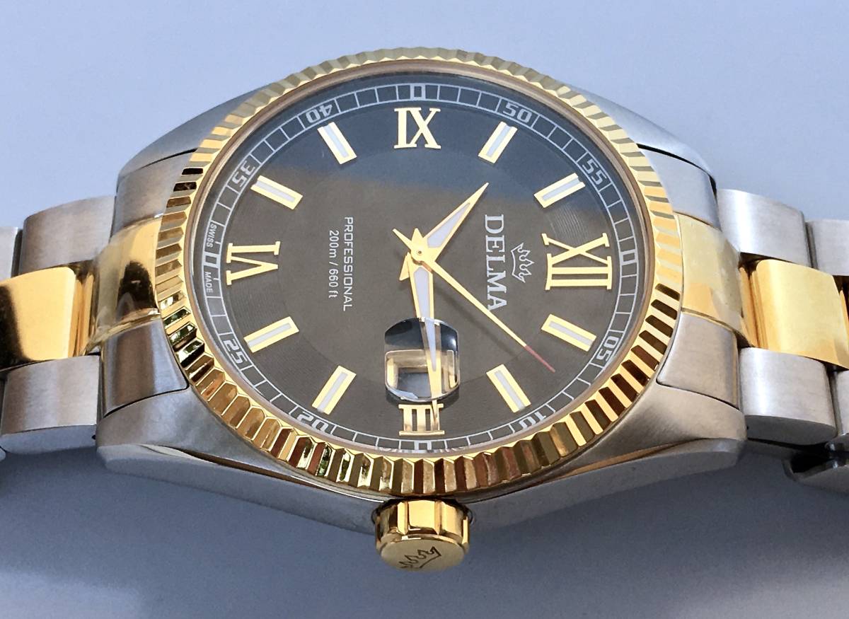 DELMA PROFESSIONAL 200m デルマ クオーツ 腕時計 【USED美品】スイス 