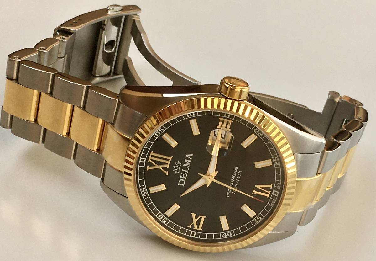 DELMA PROFESSIONAL 200m デルマ クオーツ 腕時計 【USED美品】スイス 