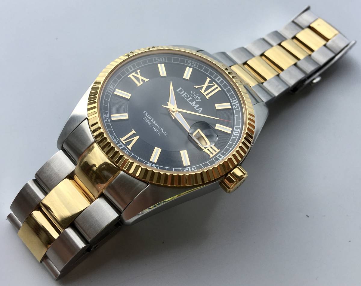 DELMA PROFESSIONAL 200m デルマ クオーツ 腕時計 【USED美品】スイス 