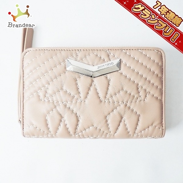 ジミーチュウ JIMMY CHOO 194LEA.TMN LEA レザー ピンク 財布・札入れ (その他)/ラウンドファスナー/ステッチ/スター(星) 美品 財布
