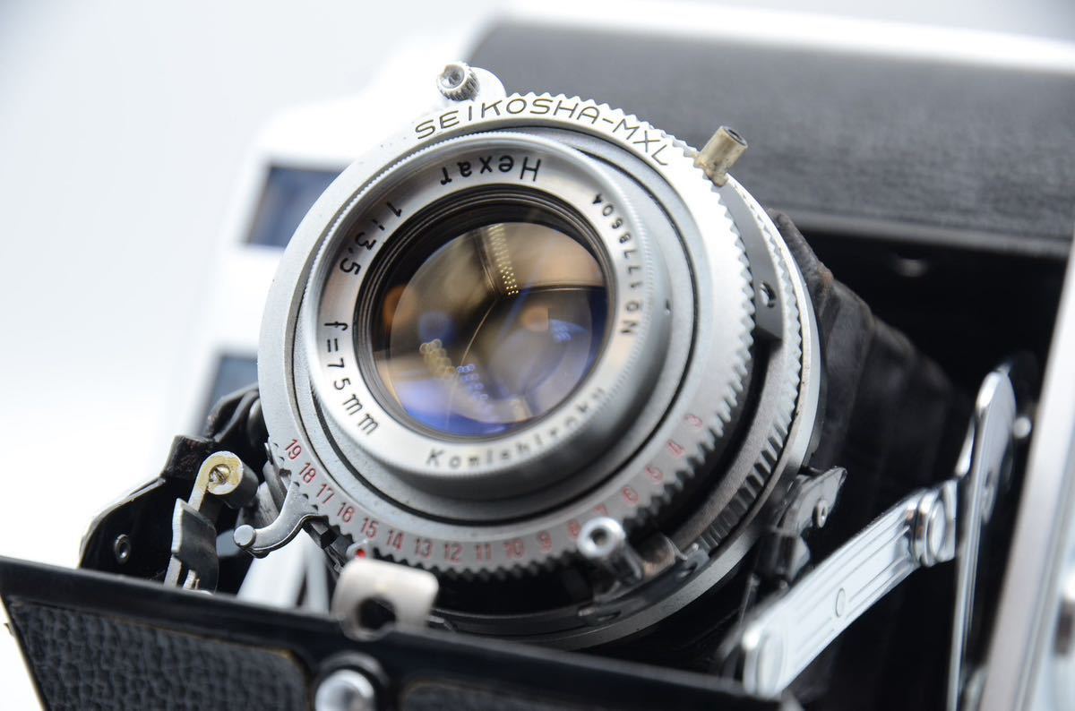 Pearl IV パール4 蛇腹カメラ小西六 konishiroku Hexar 1:3.5 f=75mm