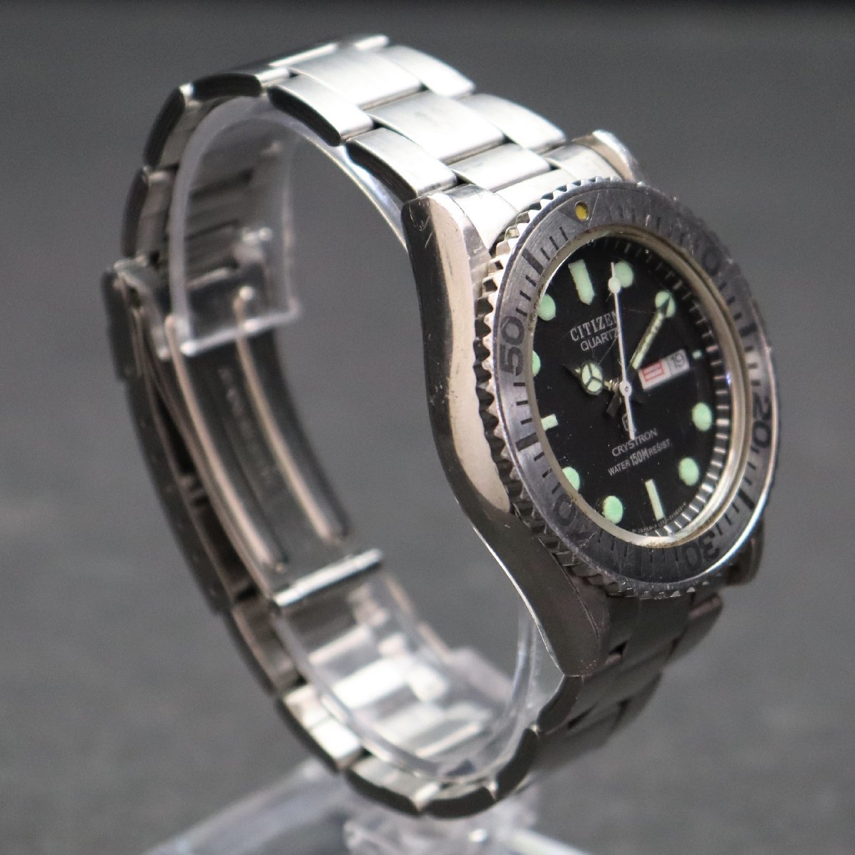 CITIZENクリストロンダイバークォーツ腕時計SS 希少 CITIZEN CRYSTRON シチズン クリストロン ダイバー 150M防水 4
