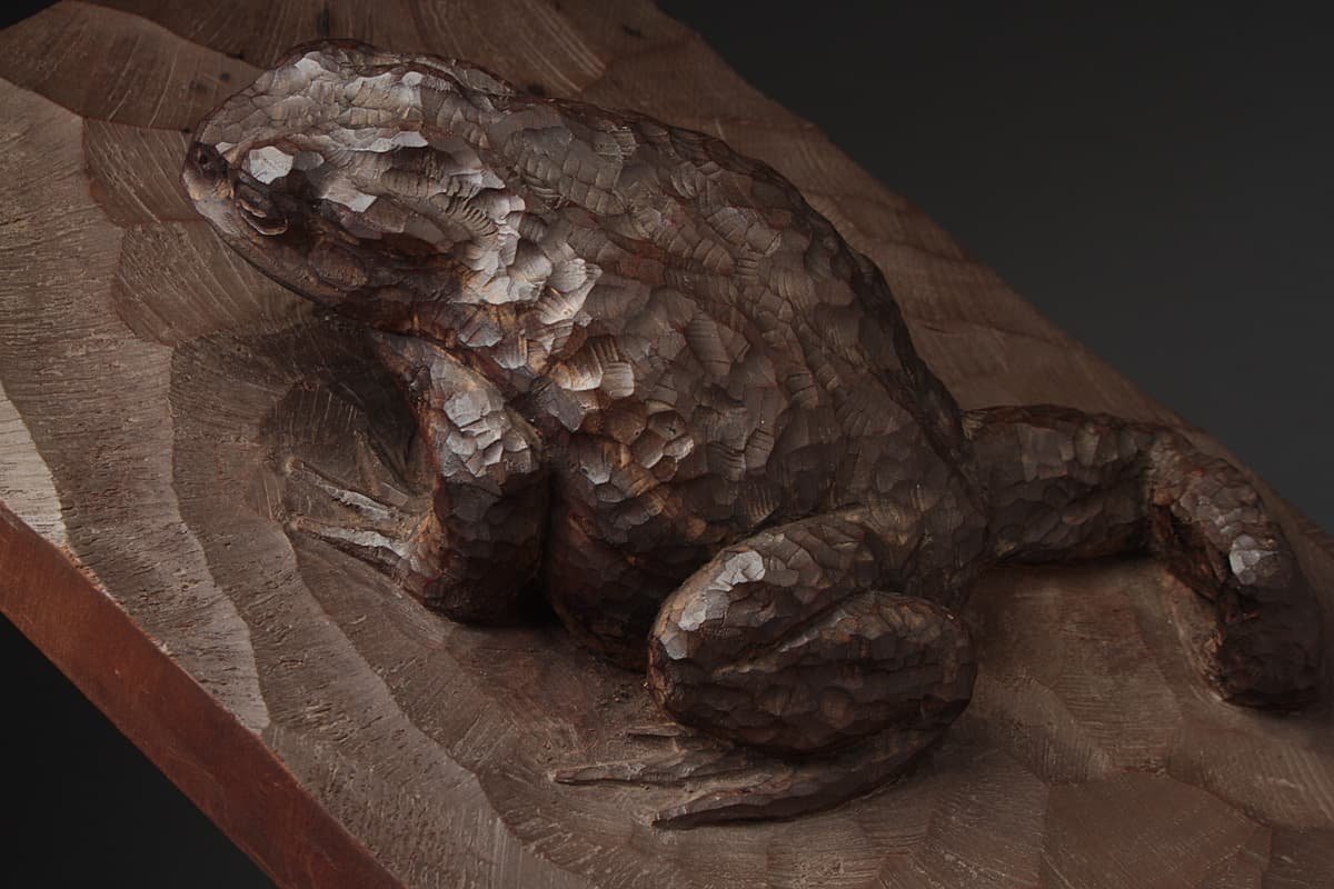 がま蟾蜍 置物 彫刻