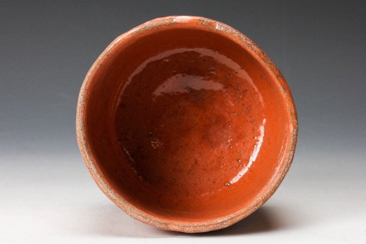 佳香】杉本貞光 最上位作 寺垣外 赤茶碗 共箱 栞 茶道具 本物