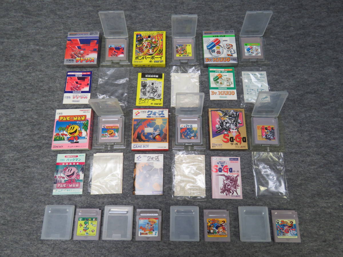 ●(32)テトリス/ボンバーボーイ/ドクターマリオ/パックマン/クォース/Sa・Ga/ヨッシーのたまご/風来のシレン/ファミスタ2.3 GB 10本セット