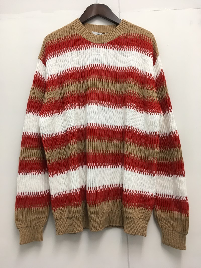 MSGM メンズ コレクション ボーダー ニット セーター 国内正規品