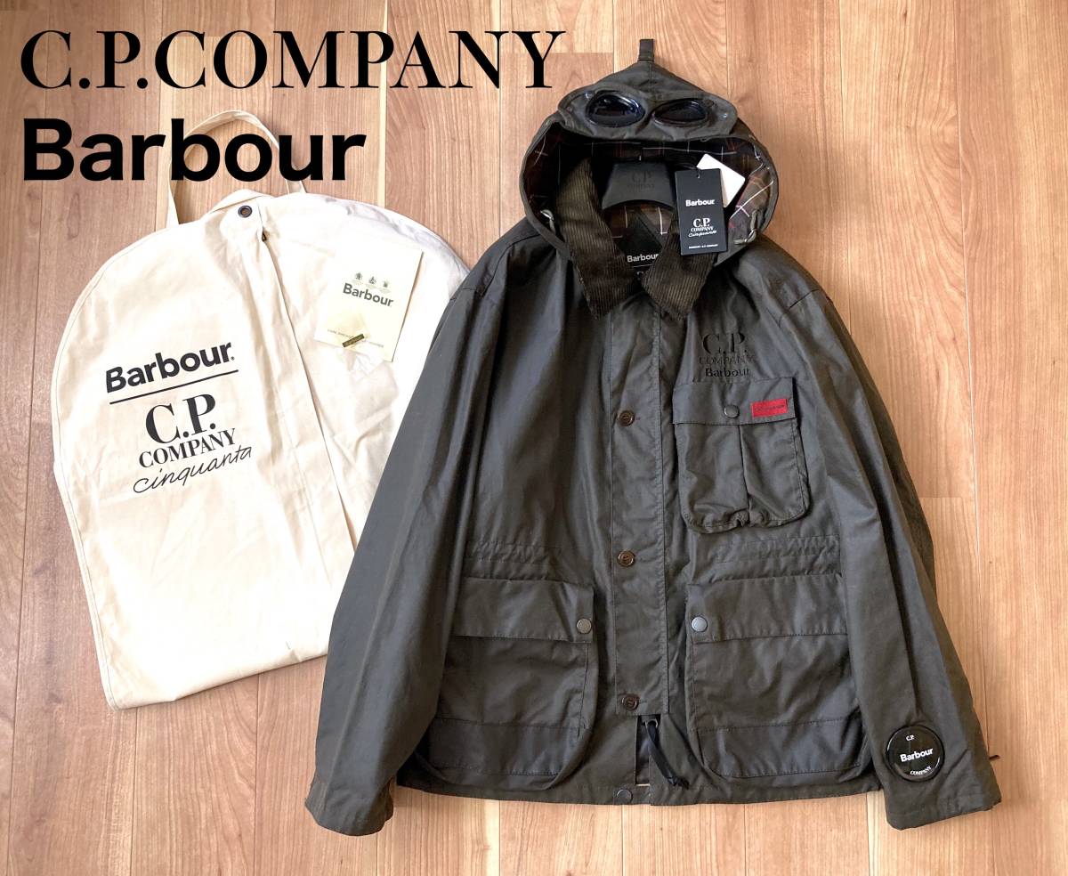 13，9万★ 別注 / C.P. COMPANY × Barbour / Mille wax jacket / Thousand Jacket / オリーブ XL / バブアー ゴーグル ワックス ジャケット