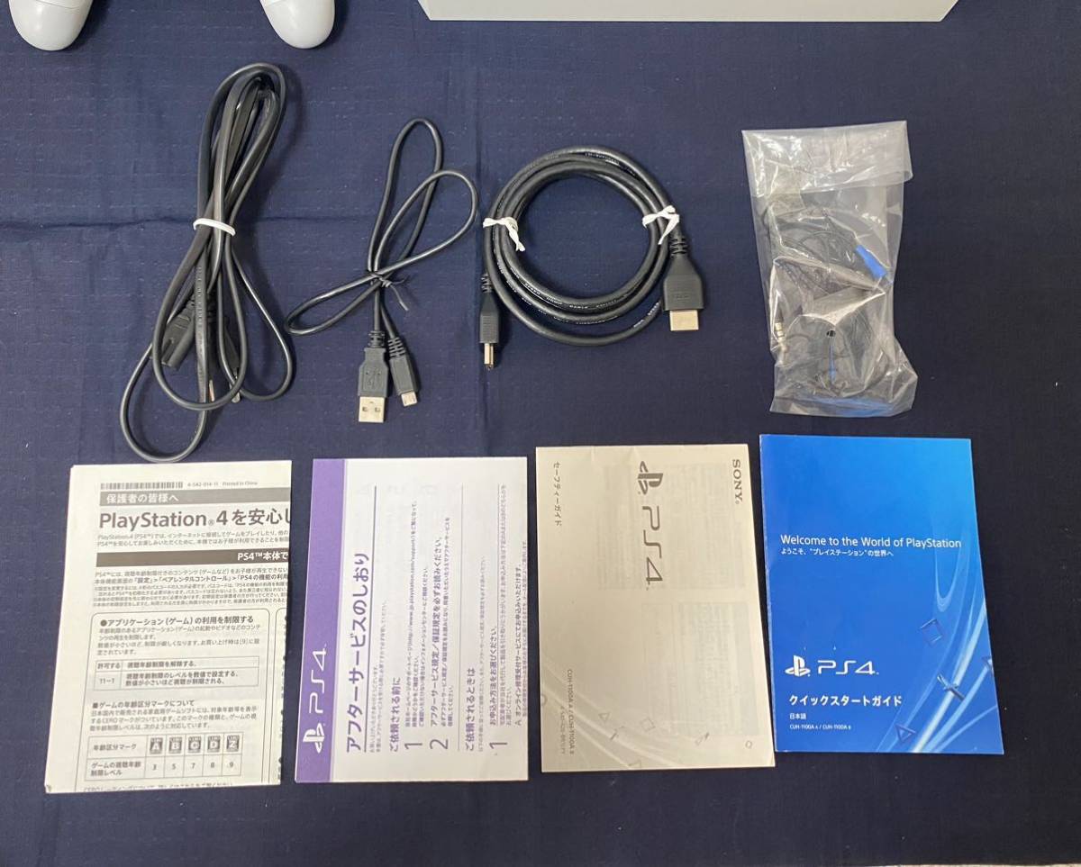 ★付属品完備★ PS4 CUH-1100A B02 500GB 本体 グレイシャーホワイト 動作確認済み プレステ 