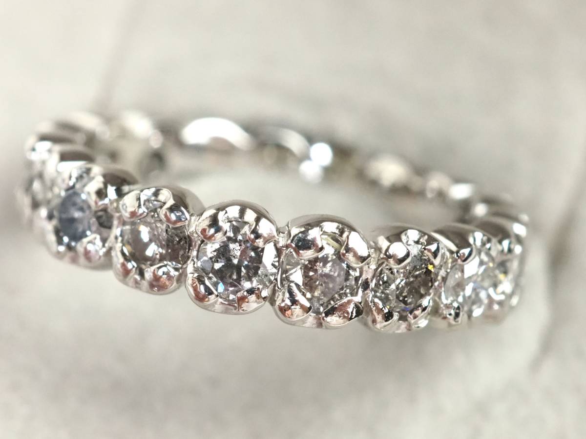 1586E】Pt1000純プラチナ フルエタニティ 天然ダイヤモンド 1.614ct 