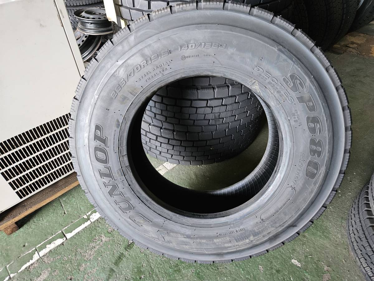 ダンロップ 2021年製 265/70R19.5 140/138J SP680 SNOW ミックスタイヤ 