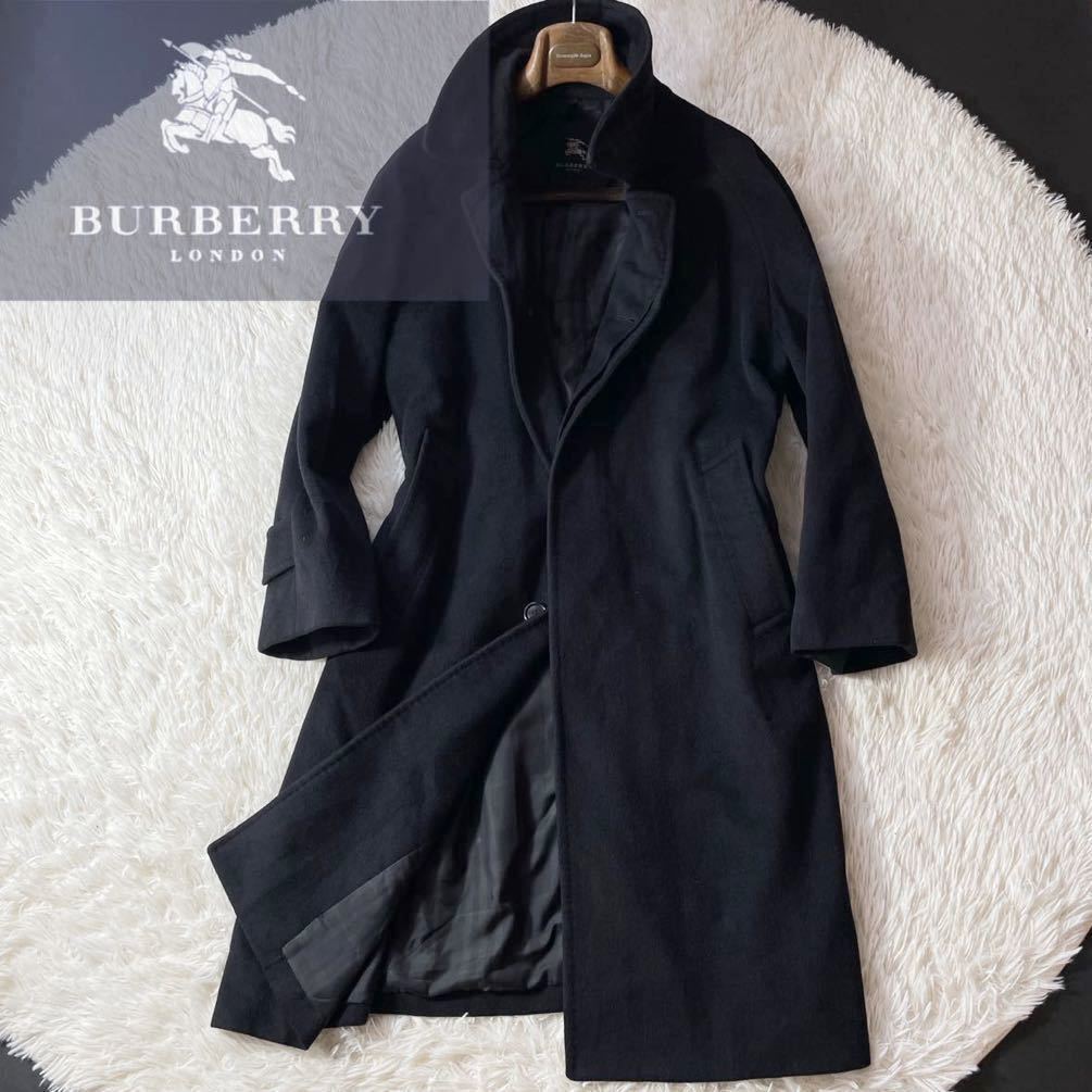 定価24万●美品BURBERRY LONDON●シャドーノバチェック●カシミヤアンゴラ　チェスターコート【百貨店購入!!】●メンズ　バーバリーコート