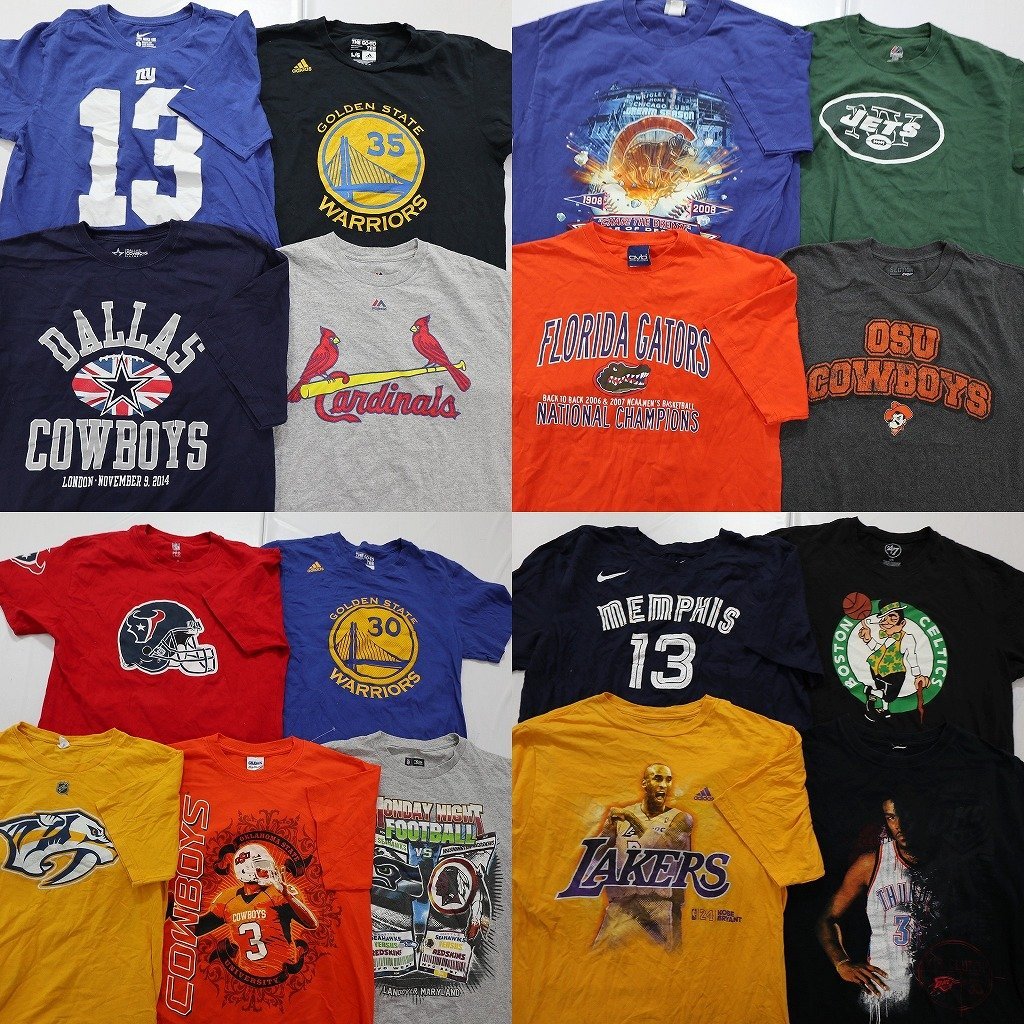 ◎プロチームMIX Tシャツ set アディダス　レイカーズ 他 (メンズL/M///) 17枚セット まとめ売り 古着卸 1円スタート 最落なし MP2163