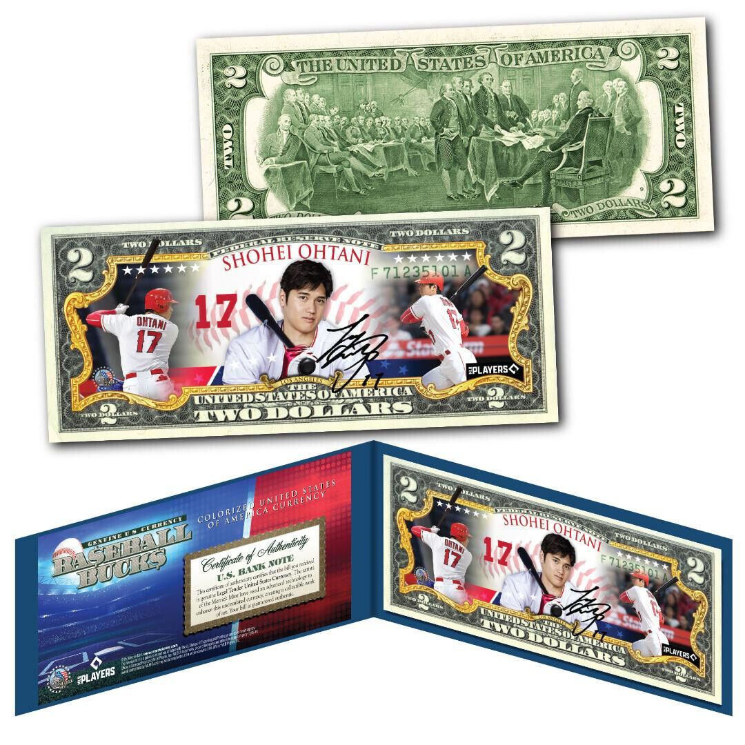 【記念限定品合計10点】大谷翔平2ドル紙幣7枚＆ 1/2ドル金貨3枚【おまけ有】 大谷翔平 限定 米国 記念 紙幣 2ドル紙幣 三種類セット ピン札 未使用