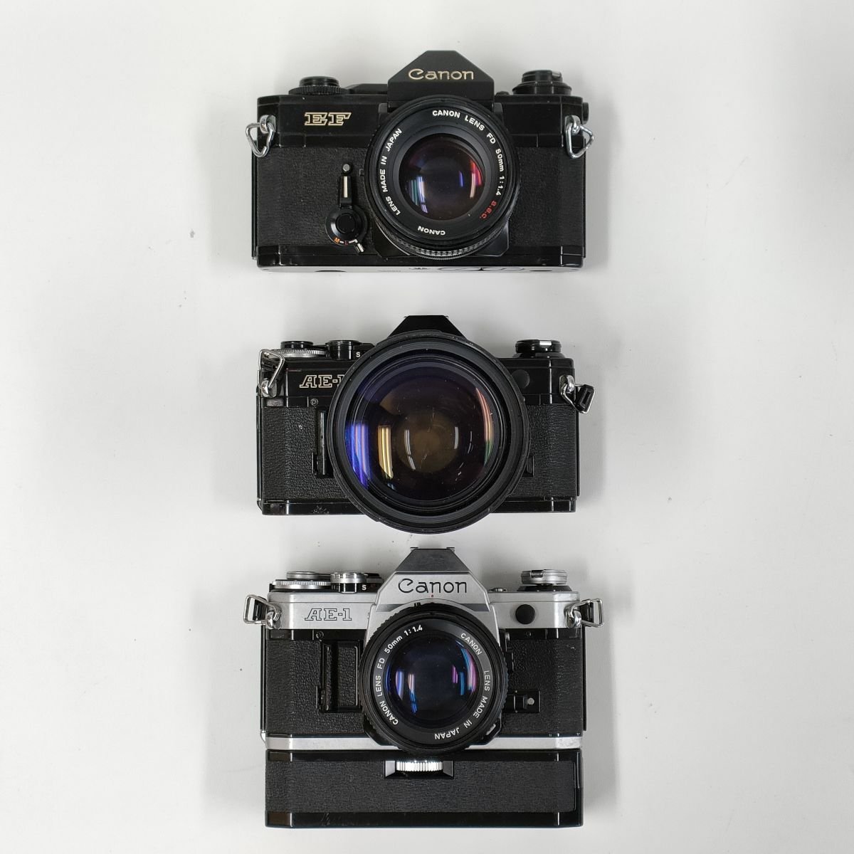 Canon AE-1 ， EF + 50mm F1.4 SSC ， NFD 50mm F1.4 他 MF一眼レフ 3 