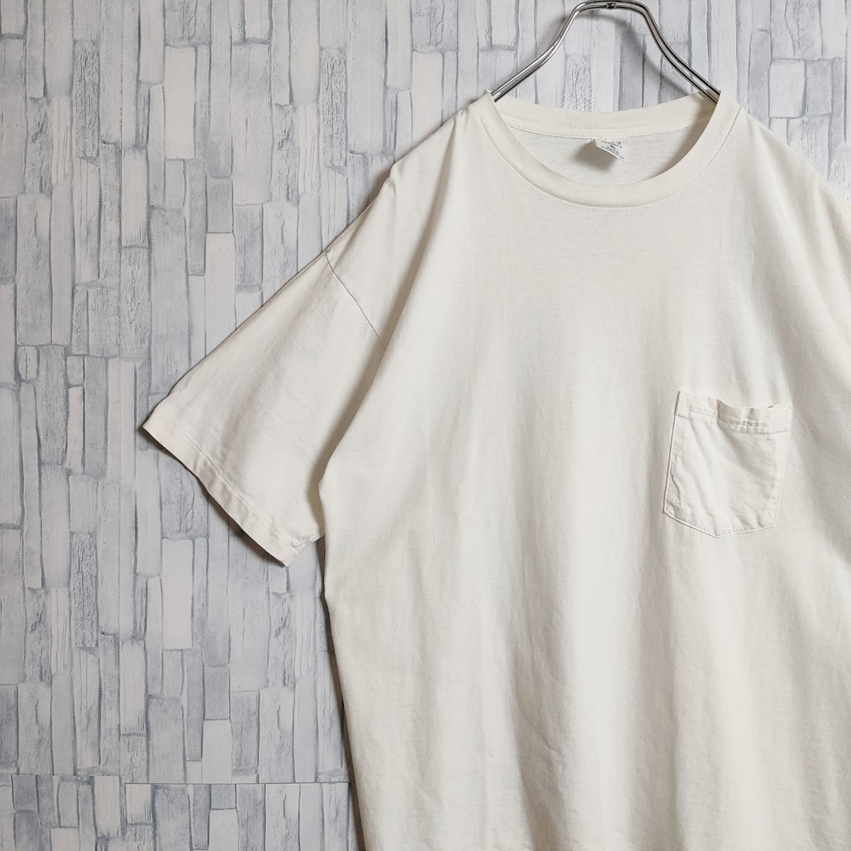 ギャップ GAP アメリカ製 ポケットTシャツ 半袖 胸ポケット 袖裾シングルステッチ ゆったりシルエット ホワイト XL 古着