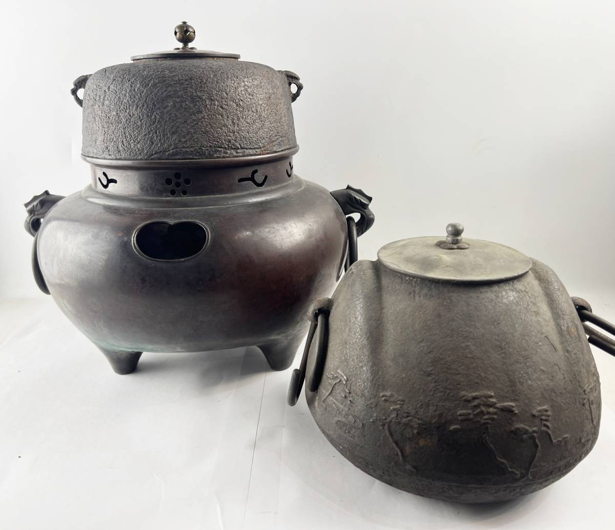 時代鉄釜 茶道具 1円～ 古美術 骨董 工芸品 鉄釜 茶器 唐銅 【公式通販】