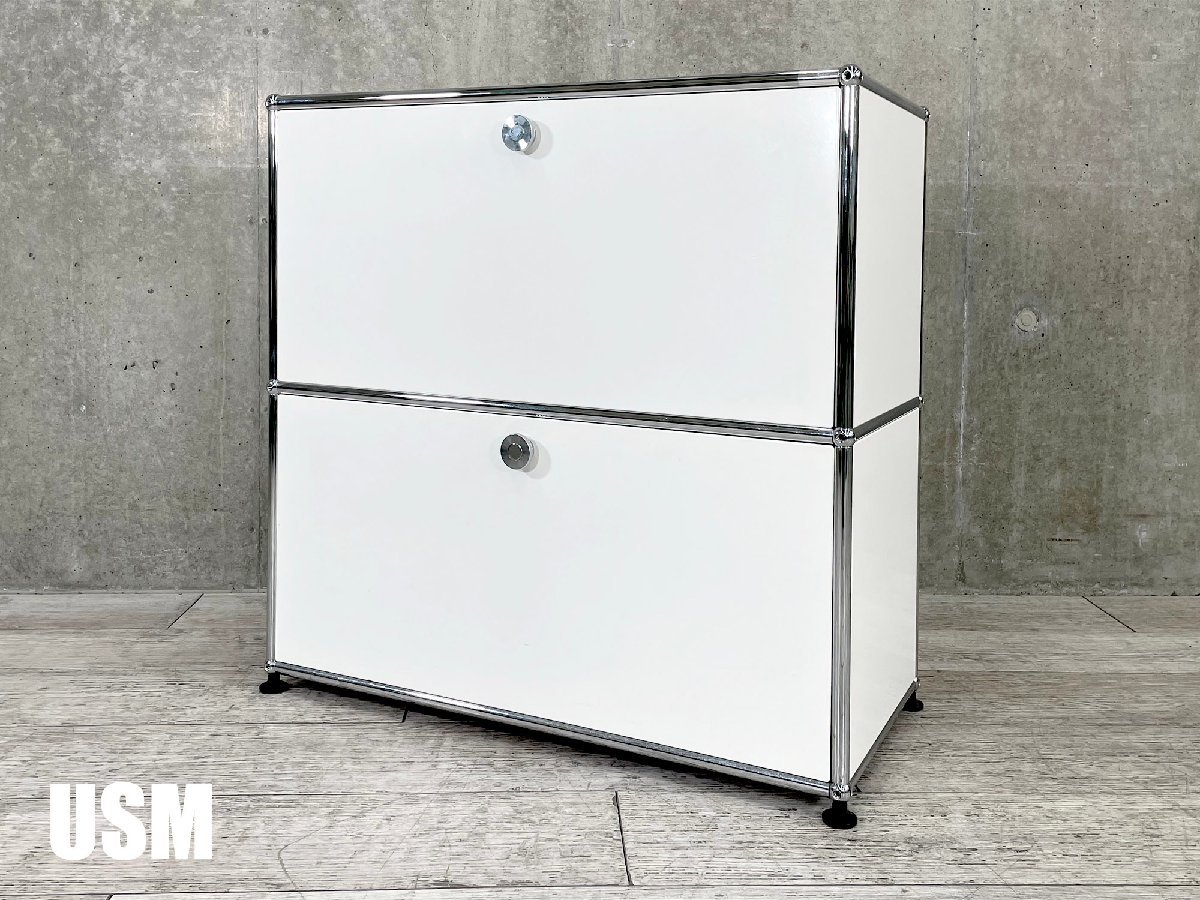USMハラー　500×500　パネル 2枚セット ピュアホワイト キャビネット 書庫その他 USMハラー 中古USMハラー USMハラー□2連2段