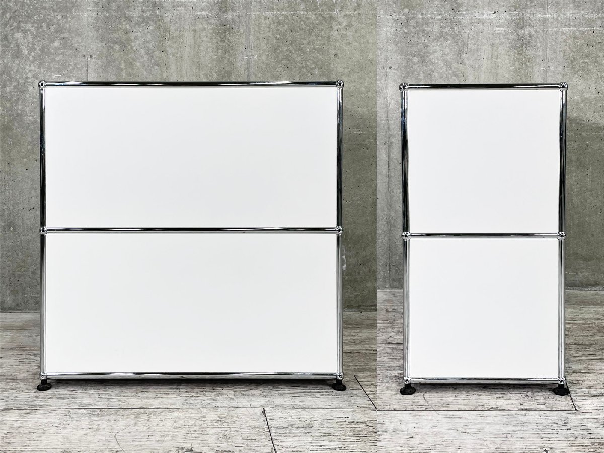 USMハラー　500×500　パネル 2枚セット ピュアホワイト キャビネット 書庫その他 USMハラー 中古USMハラー USMハラー□2連2段