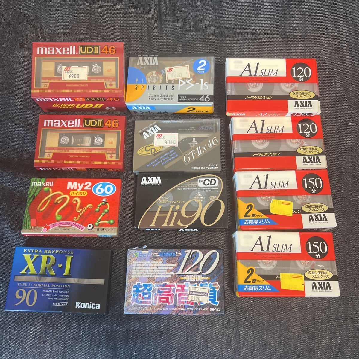 未使用 カセットテープ ハイポジ ノーマル AXIA マクセル maxell