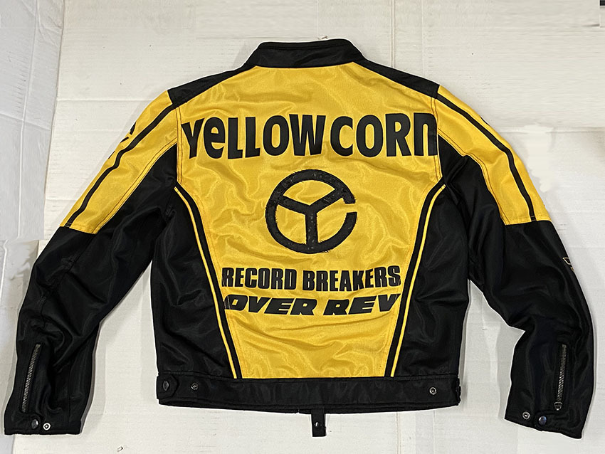 YELLOW CORN ライダースジャケット ブルゾン イエロー USED 訳あり イエローコーン 30周年ライダースジャケット LLサイズ 肩