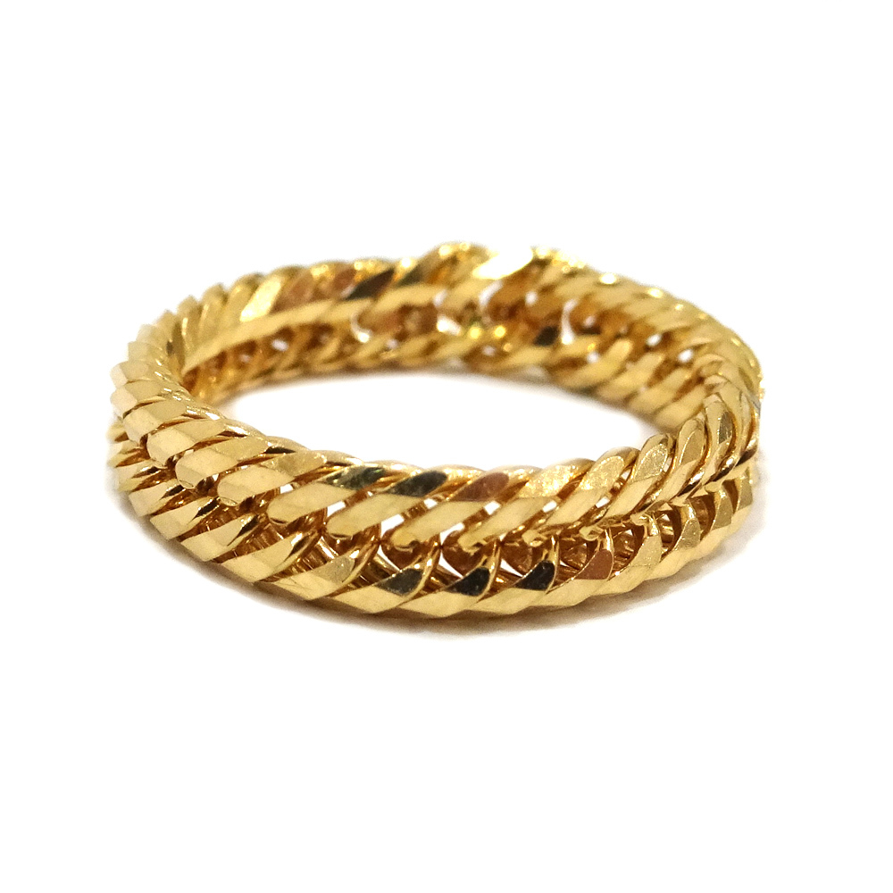 【栄】JEWELRY K18YG 喜平 リング 6面トリプル 約2.8g 約11.5号 キヘイ 750YG 高級 ジュエリー