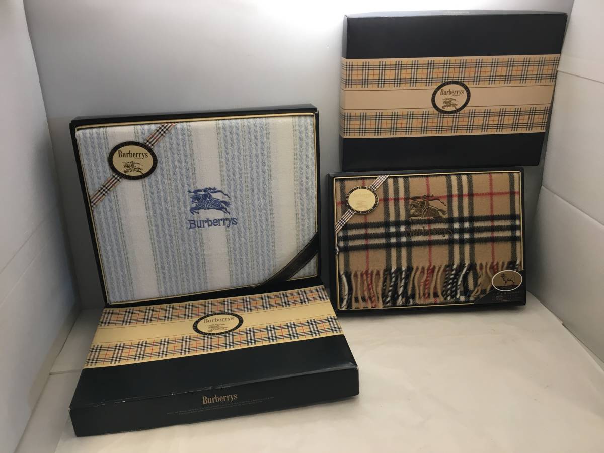 □未使用 Burberrys バーバリー 2点 タオルシーツ 綿100％ 140×240cm 