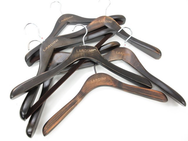 【ラルディーニ　LARDINI】 純正 木製 トップスハンガー７本セット まとめ売り♪ (メンズ/レディース) ブラウン ●5GA325●