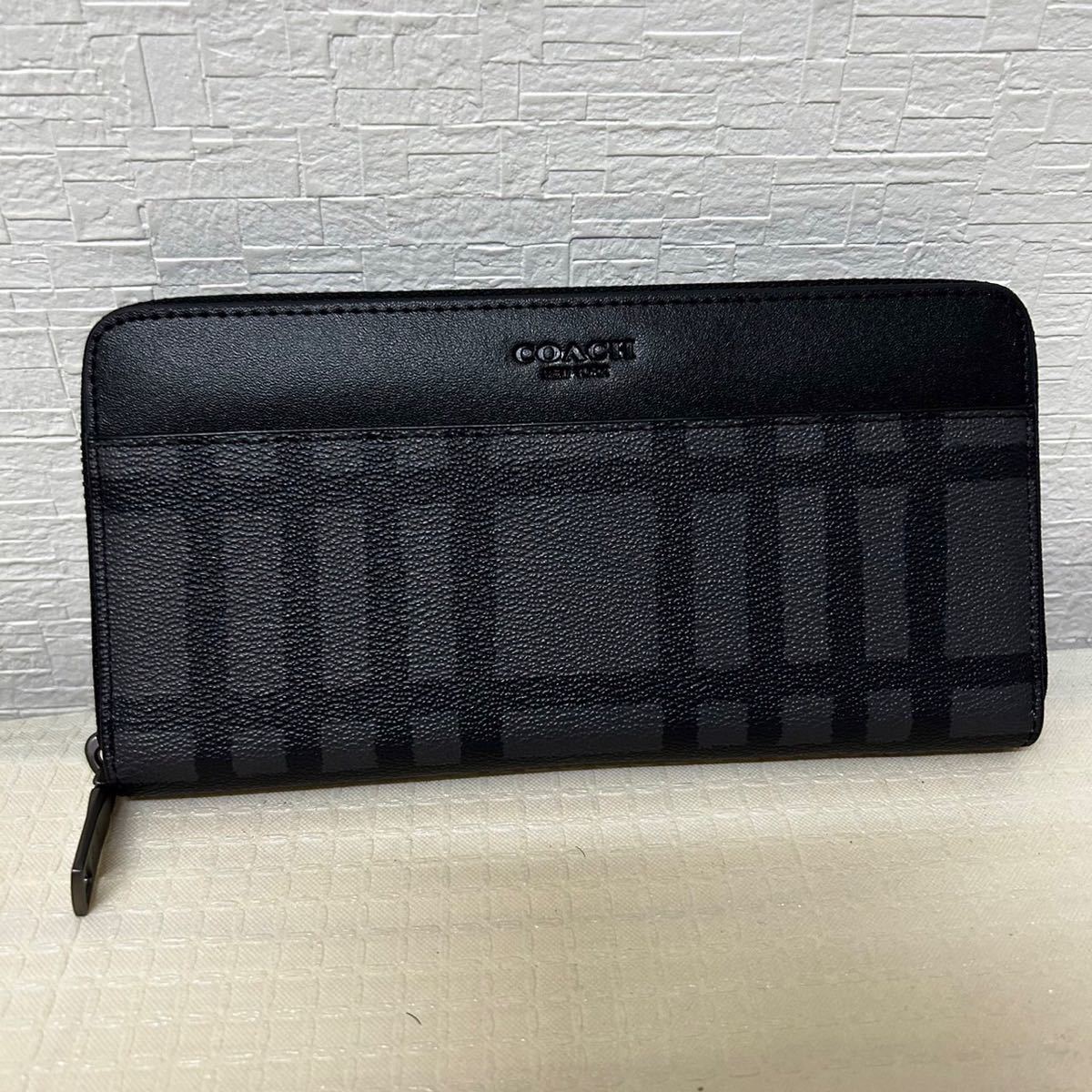 COACH 長財布 ブラック レザー ラウンドファスナー COACH 長財布 コーチ ラウンドファスナー長財布 ブランド別 コーチ