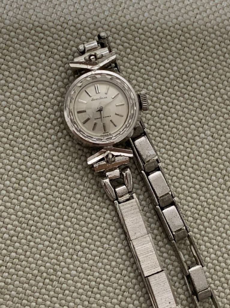 SEIKO 10-0110 腕時計 セイコー 手巻き レディース K14WG ホワイト