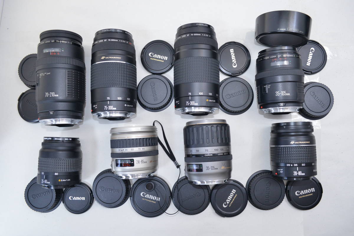 格安，爆買い canonレンズ8点まとめて ウルトラソニック 75-300mm/70-210mm/35-105mm/24-85mmなど アンティーク 骨董(キヤノン)｜売買されたオークション情報、yahooの商品情報をアーカイブ公開 - オークファン キヤノン