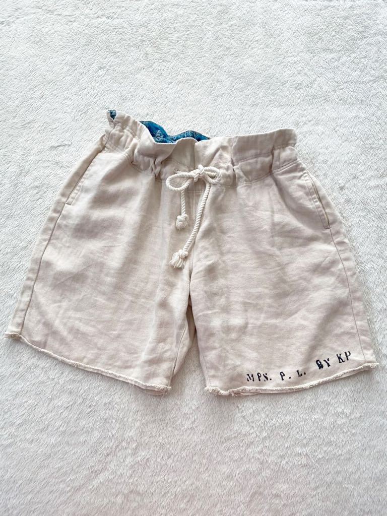 KAPITAL size1-S(大きめ) リネンショートパンツ ナチュラル 麻 メンズ