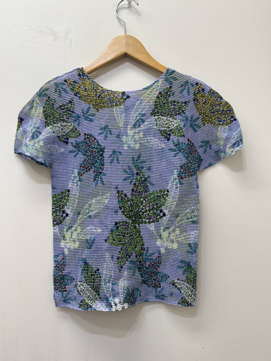 288☆me　ミー☆イッセイミヤケ☆カットソー ☆希少☆20th anniversary LEAF LACE ☆リーフ柄