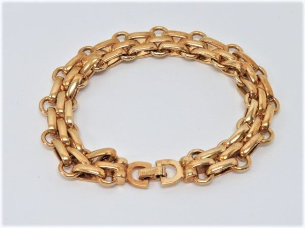 ♪hauu0808-1 310 Christian Dior クリスチャン ディオール ブレスレット ゴールドカラー アクセサリー 腕周り約18.5cm