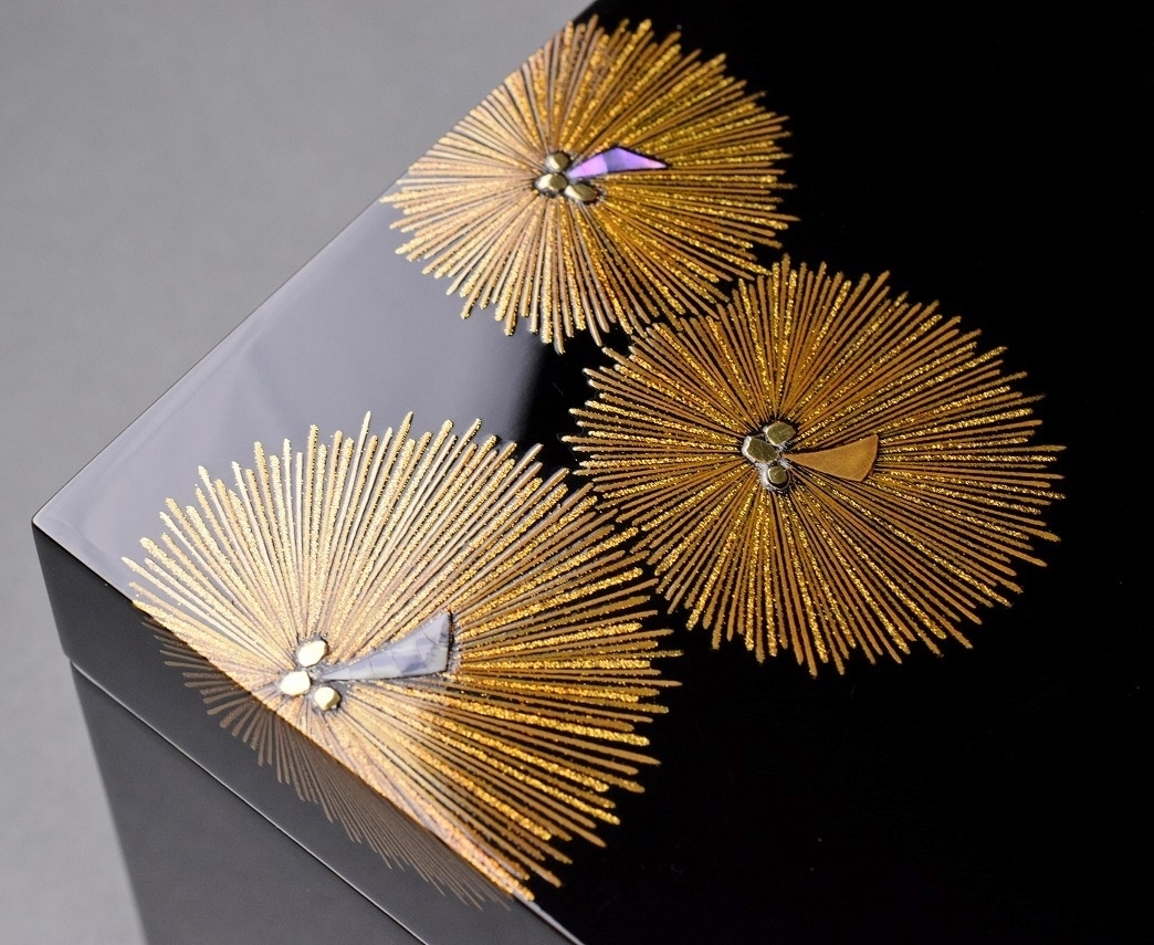 最高級 輪島塗 松木大輔 作 唐松蒔絵 茶箱 一式 共箱(漆芸)｜売買され
