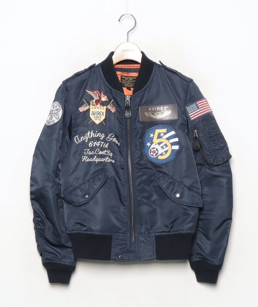 【WEB＆AVIREXDEPOT限定】avirex/アヴィレックス/L-25thAIRFORCE/L-2フィフスエアフォース・フリーサイズ・フライトジャケット・ネイビー