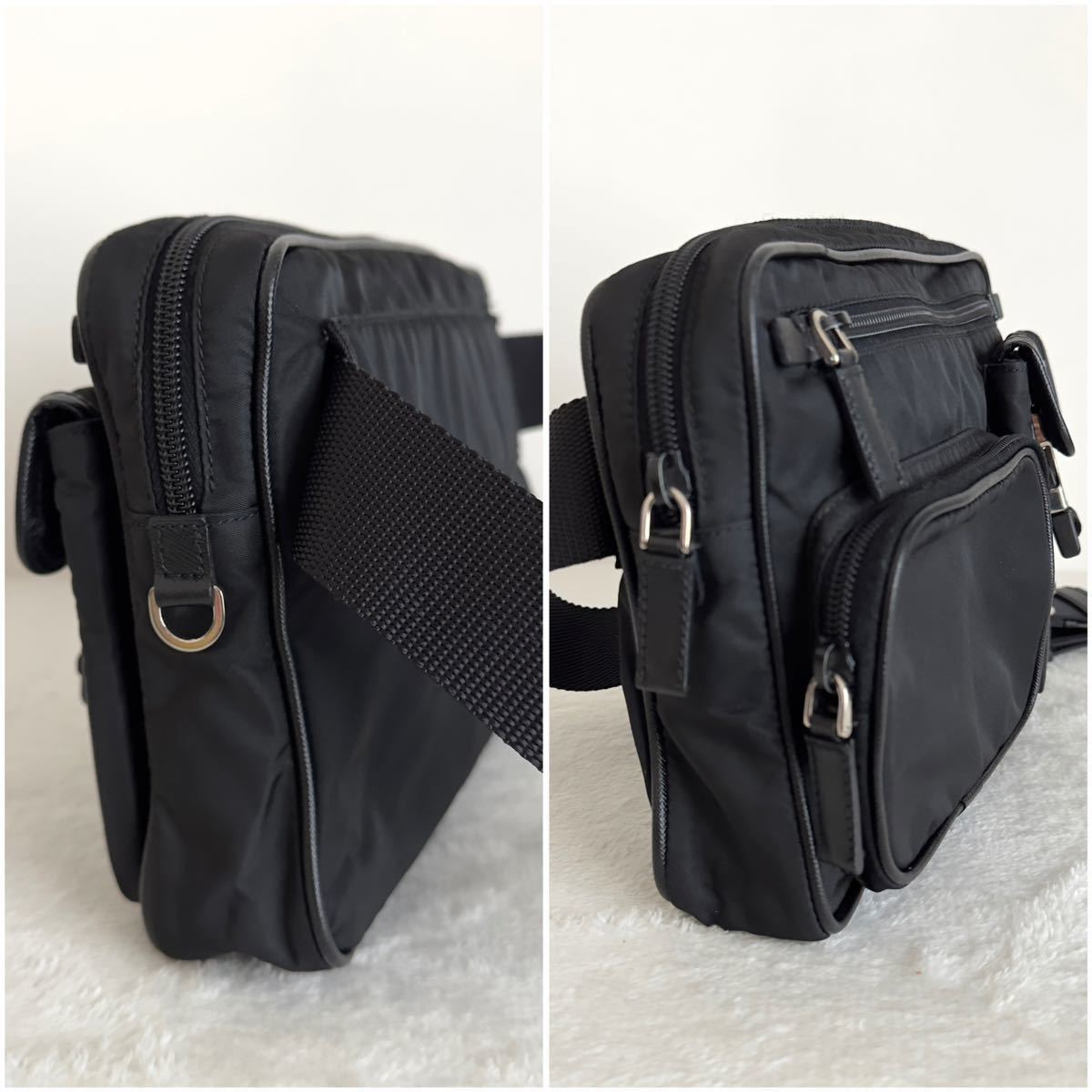 1円〜☆希少 美品 PRADA プラダ ボディバッグ ショルダーバッグ ベルト 