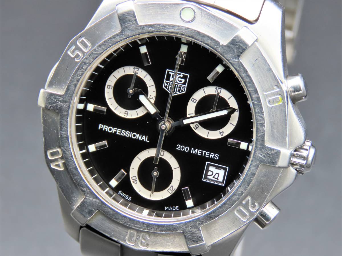 1円～! 稼動品★正規品 TAG HEUER タグホイヤー CN111F エクスクルーシブ クロノグラフ スモセコ クォーツ デイト メンズ腕時計 TTKLG1394