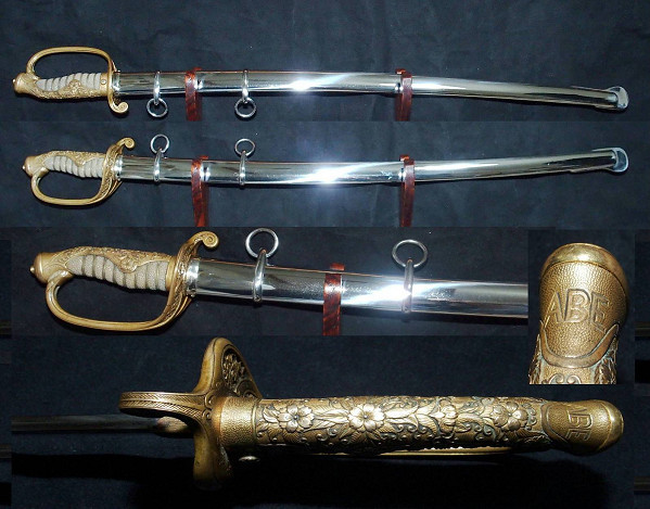 旧日本陸軍九八式軍刀拵.鉄鞘.八枚切羽.尉官刀緒.