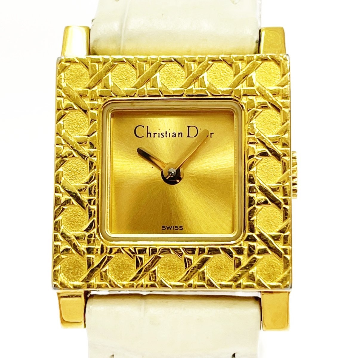 ✨Dior✨ディオール✨CD✨D60-159✨ゴールド文字盤✨クォーツ✨腕時計✨ 1円スタート】Christian Dior クリスチャンディオール D60-159 ラ パリ