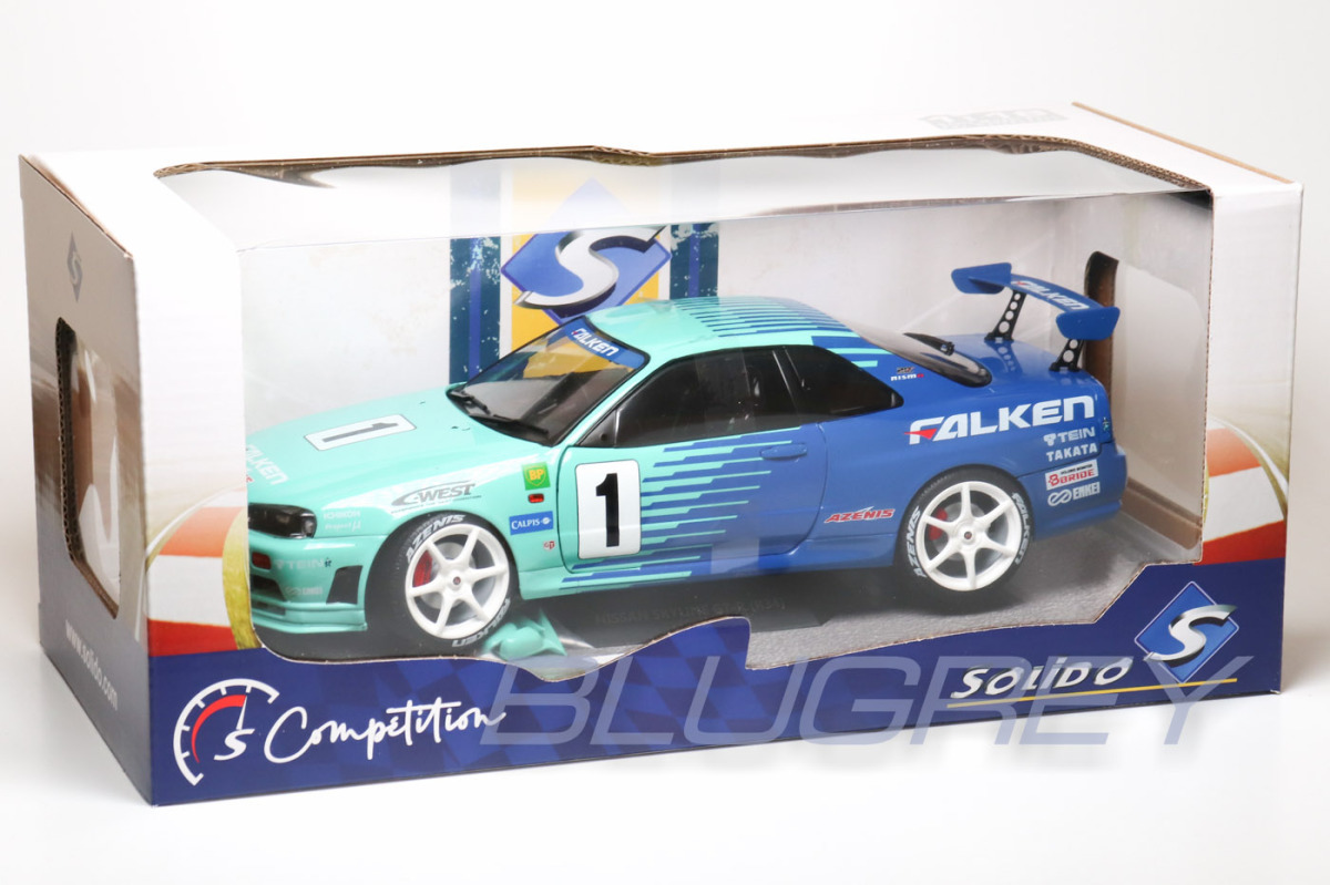 ソリド 1/18 日産 スカイライン GT-R R34 ファルケン ドリフト