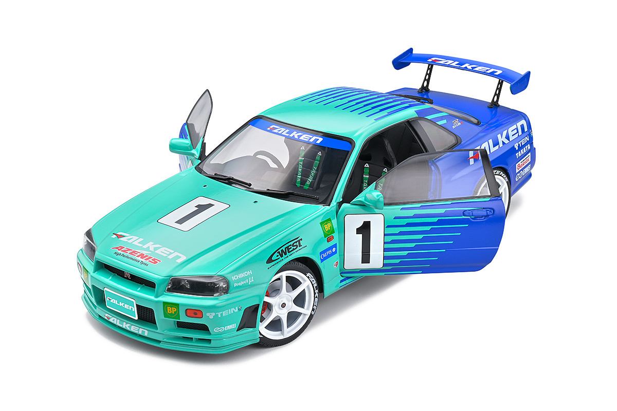 ソリド 1/18 日産 スカイライン GT-R R34 ファルケン ドリフト