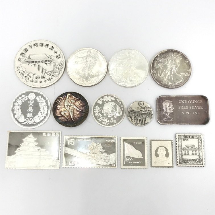 【BHAQ5015】SV1000 純銀メダル コイン まとめ 総重量308.4g イーグル銀貨 パンダ銀貨 ほか